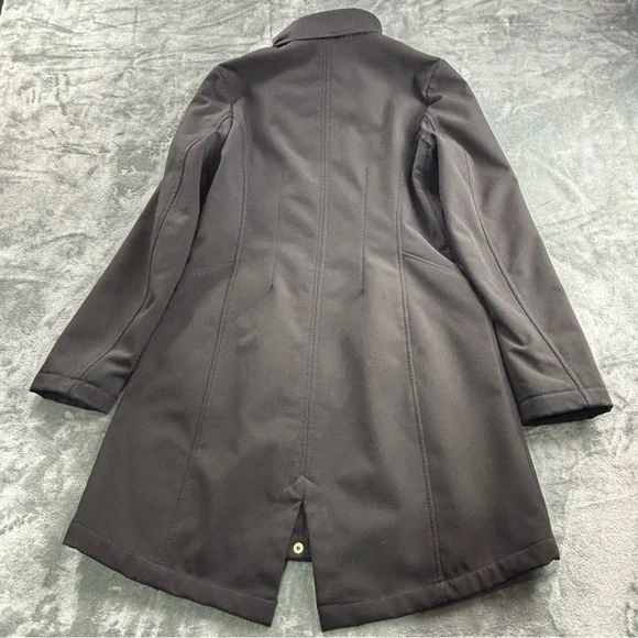 Eliza J Jacket Women’s XS Trench Coat Midi Classic Preppy Fleece Lined Zip Black - Picture 14 of 15